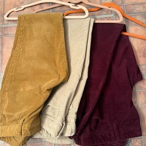 Banana Republic womens Corduroy Pants - Gold, Cream, Burgundy